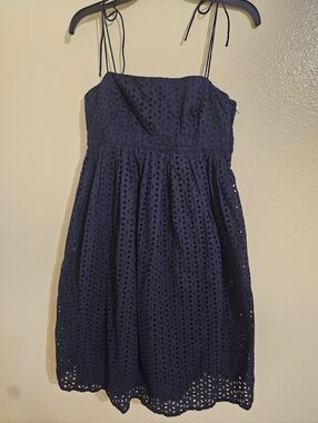 GAP Navy Blue Eyelet Sundress with Tie Straps